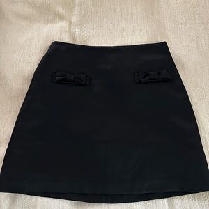 Elegant Black Skirt with Bow Accents